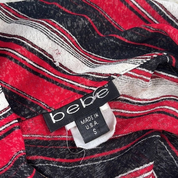 Rare Y2K Vintage Bebe Striped Button Top Size S - Picture 8 of 12